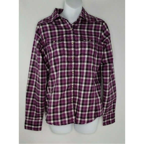 The North Face Tops - The North Face Purple Plaid LongSleeve Pearl Shirt